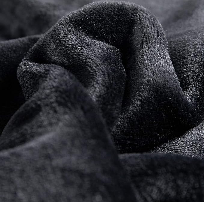 TASTHROW Large Flannel Fleece Throw Blanket, 50×70 Inch - Cozy Lightweight Thick Blanket - All Seasons Suitable for Women, Men and Kids (Two Pack, Black)