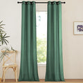 NICETOWN Linen Curtains 96 inches Long for Living Room, Grommet Semi Sheer Drapes Linen Weave Window Treatments Privacy Added with Light Filtering for Bedroom, Olive Green, W34 x L96, 2 Panels