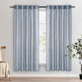 MIULEE Chambray Blue Linen Curtains 72 Inch Length 2 Panels for Bedroom Living Room, Soft Linen Textured Window Drapes Semi Sheer Light Filtering Back Tab Rod Pocket Farmhouse Modern Burlap Look Decor