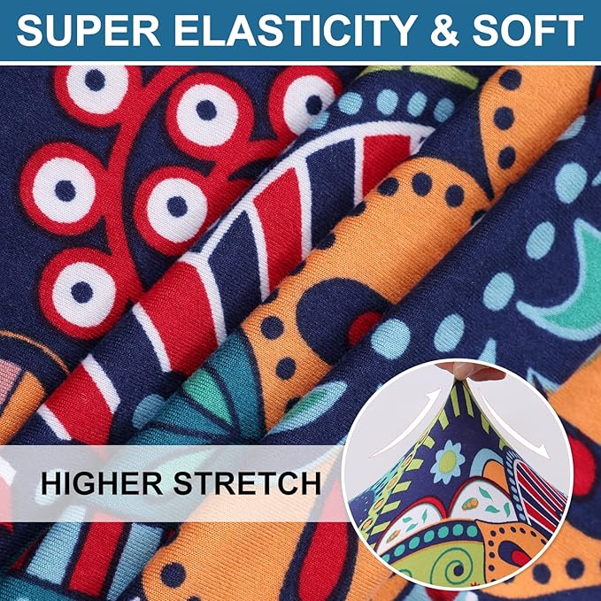 Smiry Printed Couch Cushion Covers, Stretch Soft Couch Covers for Sofa, Washable Non-Slip Sofa Slipcover Furniture Protector for Indoor and Outdoor (3 Pack, Blue Green)