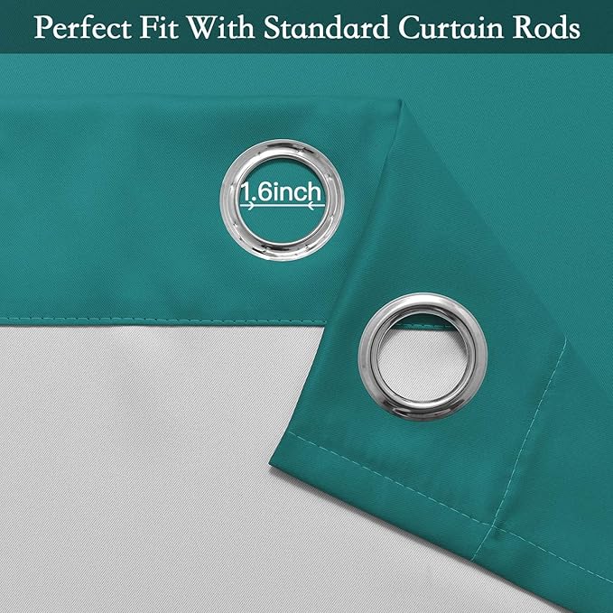 SimpleHome Ombre Room Darkening Curtains 45 inches Length for Bedroom,Grommet Gradient Light Blocking Teal Gradient Window Curtains for Living Room,2 Panels, 52x45 inches