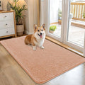 OLANLY Dog Door Mat for Muddy Paws 45x27, Absorbs Moisture and Dirt, Absorbent Non-Slip Washable Doormat, Quick Dry Chenille Mud Mat for Dogs, Entry Indoor Entryway Carpet for Inside Floor, Peach