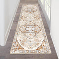 HEBE Hallway Runner Rug 2'x6' Washable Vintage Distressed Area Rugs Non Slip Laundry Rug Runner Boho Floor Carpet Runners for Hallways Entryway Laundry Room Kitchen Bathroom