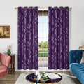 Deconovo Blackout Curtains for Bedroom, Purple Curtain, Thermal Insulated Soundproof Grommet Drapes, Silver Tree Print, 52 x 84 Inch, 2 Panels, Machine Washable Window Panel for Living Room Nursery