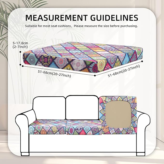 8Pcs Stretch Patio Cushion Covers,Outdoor Couch Covers Replacement,Outdoor Couch & Sofa Slipcovers,for Patio Furniture Cushion Covers,Washable Reusable urniture Protector(Colored Glass,8PCS)