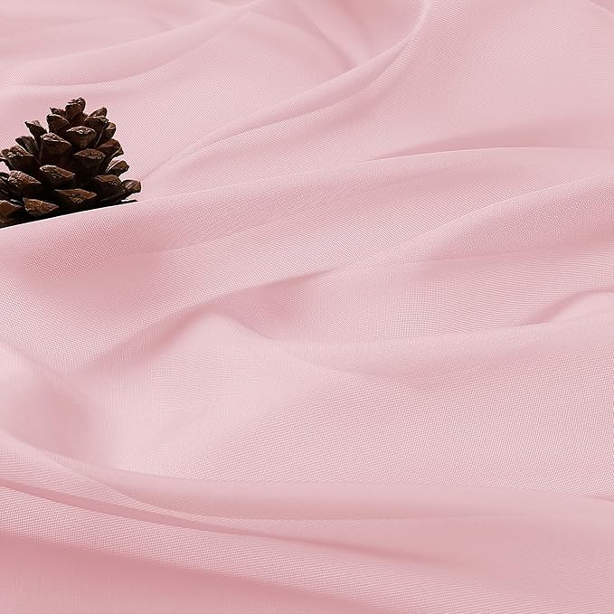 OVZME Sheer Blush Pink Curtains 108 Inches Long 2 Panels Set, 59 Inch Extra Wide Lightweight Airy Blush Pink Sheer Curtain for Living Room Bedroom, Filmy Voile Rod Pocket, 59Wx108L Inches