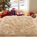 Pionblank Fluffy Small Rug for Bedroom 2x3 Feet, Shag Soft Area Rug, Modern Plush Carpet, Furry Cute Bedside Rug for Kids Girls Boys Room Nursery Decor, Camel