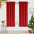 DWCN Blackout Curtains for Bedroom - Thermal Insulated Privacy Energy Saving Rod Pocket Drapes for Living Room, W 38 x L 63 Inch, Red, Set of 2