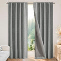 Joydeco Linen Blackout Curtains for Bedroom - 100% Light Blocking 1 Panels, Light Grey Drapes 70" W x 96" L, Thermal Insulated Room Darkening Curtains for Living Room, Rod Pocket & Back Tabs