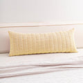 Corduroy Decorative Throw Pillow Covers 14x36 Inch Soft Striped Pillow Covers Modern Farmhouse Home Decor for Sofa Living Room Couch Bed（Beige）