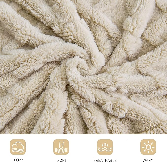 Aganear King Size Blanket - Portable, Breathable & Skin-Friendly for Couch, Sofa, Bed, Office (108"x90", Khaki)