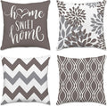 Hexagram Geometric Grey Pillow Covers 20x20 Set of 4, Decorative Outdoor Boho Modern Throw Pillow Covers, Home Sweet Home Farmhouse Cushion Case for Couch Sofa Bedroom Indoor Decor(No Insert)