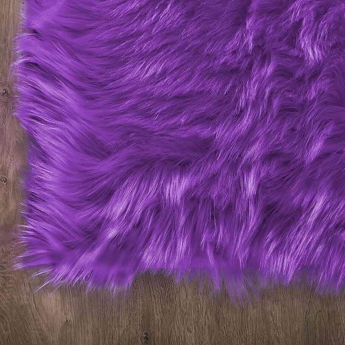 Latepis Fluffy Rug for Bedroom 2x4 Purple Shag Rugs Washable Faux Fur Sheepskin Rug Living Room Carpet Fuzzy Shaggy Rugs for Dorm Chair Cute Home Décor