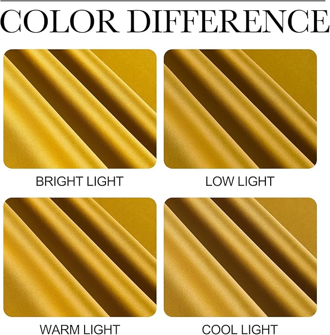 NICETOWN Gold Blackout Cafe Faux Silk Curtains for Small Windows, 42" Wide by 63" Long, 2 Panels, Rod Pocket Privacy Blackout Satin Drapes for Home Decoration