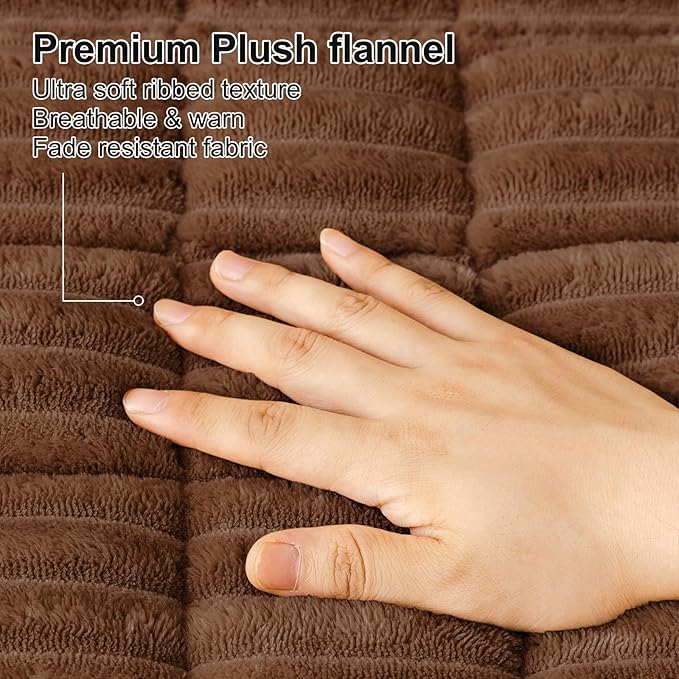 Smiry Couch Cover for Dogs Washable, Non Slip Fuzzy Pet Couch Covers for 3 Cushion Sofa Pet Friendly, Thick Soft Sofa Slipcovers Cushion Protector (Brown, 27.6" x 59")