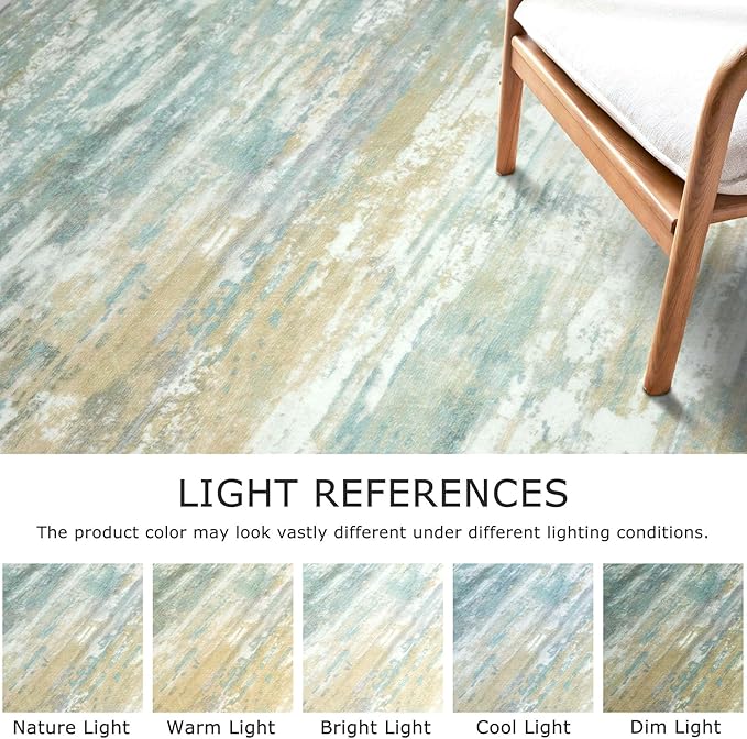 KOZYFLY Kitchen Runner Rug for Hallway Non-Slip Modern Abstract Runner Rug 2x5 Light Green Yellow, Washable Carpet Runner Laundry Room Mat with Soft Low Pile for Entryway Bathroom Bedroom Kitchen