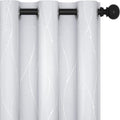 Deconovo Kitchen Curtains, Room Darkening Drapes, Thermal Insulated Soundproof Grommet Drape, Silver Wave Dots Print, 42 x 45 Inch, Machine Washable Window Panels for Small Windows Nursery, Set of 2