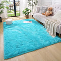 Amearea Premium Soft Area Rug 4x5.3 Feet, Blue Rugs for Living Room, Fluffy Carpet for Bedroom Nursery Playroom Teen Bedside Home Decor, Comfortable Indoor Furry Dorm Carpets, Blue
