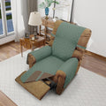 Recliner Chair Covers Reversible Sofa Cover Couch Cover for Pets Lazy Boy Furniture Protector(28''Recliner,Greyish Green/Taupe)