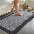 60x24 Long Bathroom Rugs Washable Non Slip, Dark Grey Bath Mat for Bathroom Floor Tub, Soft Absorbent Quick Dry Mats for Shower, Bathtub,Home Decor