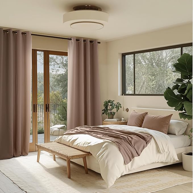 NICETOWN Room Darkening Draperies Curtains Panels, 2 Panels Cappuccino W52 x L90