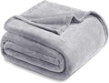 Exclusivo Mezcla Fleece Blanket Twin Size for Bed, Super Soft and Warm, All Season, Cozy, Plush, Lightweight, 60x80 Inches Light Grey