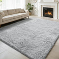 Shag Area Rug for Bedroom 4x6,Grey Fluffy Area Rugs for Living Room,Soft Fuzzy Rug Non-Shedding Indoor Plush Carpet for Kids Bedroom Nursery Dorm Home Decor