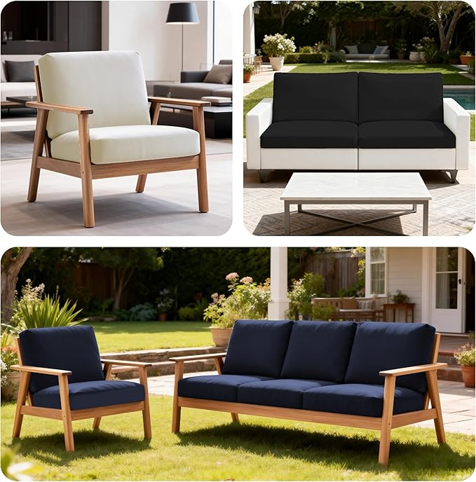 4Pcs Patio Stretch Cushion Covers,Outdoor Sofa Replacement Cover Slipcovers for Patio Furniture Cushion Covers, Washable Reusable Furniture Protector
