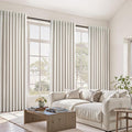 Extra Wide 60 Inch Blackout Curtains 96 Inches Long for Living Room Natural Rustic Textured Linen Back Tab Pleated Dining Room Office Insulated Ceiling Track Window Drapes 60"W x 96"L 2 Panels