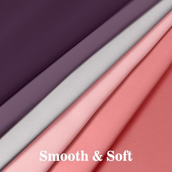 Yakamok Blackout Ombre Dark Pink and Dark Purple Curtains-Gradient Room Darkening Curtain, Grommet Thermal Insulated Light Blocking Window Drapes/Curtains for Living Room Bedroom,52 x 84 Inch,2 Panels
