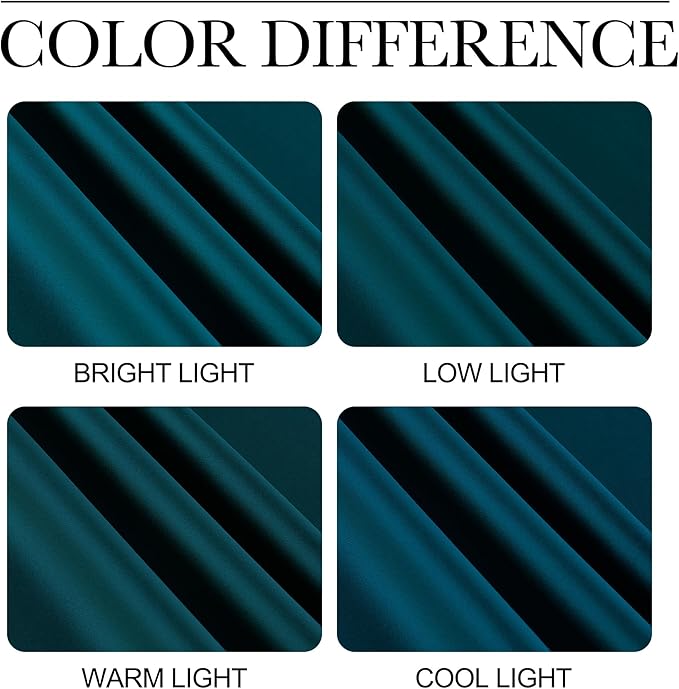 NICETOWN Teal Blackout Cafe Faux Silk Curtains for Small Windows, 42" Wide by 63" Long, 2 Panels, Grommet Thermal Insulated Blackout Satin Drapes for Bedroom