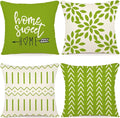 YCOLL Pillow Covers 20x20 Set of 4, Modern Sofa Throw Pillow Cover, Decorative Outdoor Linen Fabric Pillow Case for Couch Bed Car, Sage Green