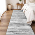 3x7 Washable Runner Rug for Family: Easy-to-Clean Runners for Hallway Entryway Kitchen Bedroom - Stain and Water Resistant Rugs with Non-Slip Backing - Soft Low-Pile Carpet Grey