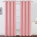 LEMOMO Blackout Curtains 66 x 95 inch/Pink Curtains Set of 2 Panels/Thermal Insulated Room Darkening Bedroom Curtains
