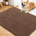 OLANLY Dog Door Mat for Muddy Paws 40x32, Absorbs Moisture and Dirt, Absorbent Non-Slip Washable Doormat, Quick Dry Chenille Mud Mat for Dogs, Entry Indoor Entryway Carpet for Inside Floor, Mocha