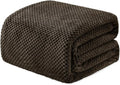 Exclusivo Mezcla Fleece Bed Blanket Twin Size, Super Soft and Warm Blankets for Couch, Sofa and Bed Waffle Textured, Cozy, Fuzzy and Lightweight (Coffee, 60x80 Inches)
