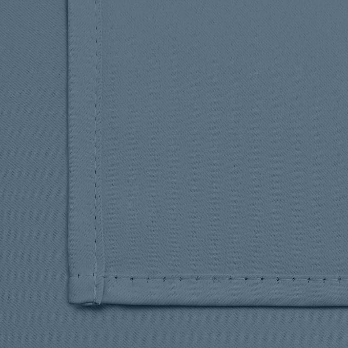 Yakamok 84 Inch Length 100% Blackout Curtains for Bedroom, Light Blocking Drapes Room Darkening Thermal Insulated Solid Grommet Panels for Living Room(38Wx84L, Stone Blue, 2 Panels)