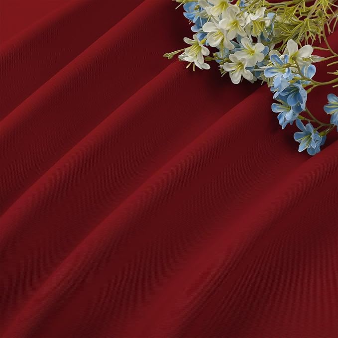 CUCRAF Red Blackout Curtains 54 inch Length 2 Panels Set, Rod Pocket Room Darkening Drapes for Bedroom Living Room, Insulated Thermal Light Blocking Window Curtain (W52 x L54 Inch)