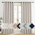 NICETOWN Brich Vintage Open Linen Weave Flax Thermal Curtains, 100% Blackout Curtains 102" Long for Dining Room, Soundproof Window Treatment Drapes for Home Office, 62" Wide Per Panel, Set of 2