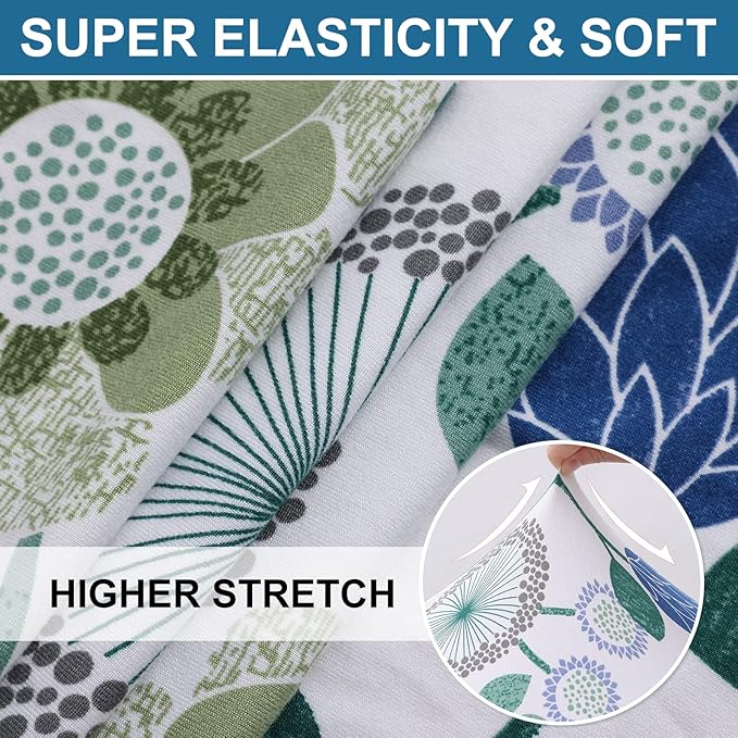 Smiry Printed Couch Cushion Covers, Stretch Soft Couch Covers for Sofa, Washable Non-Slip Sofa Slipcover Furniture Protector for Indoor and Outdoor (Medium, Light Green)
