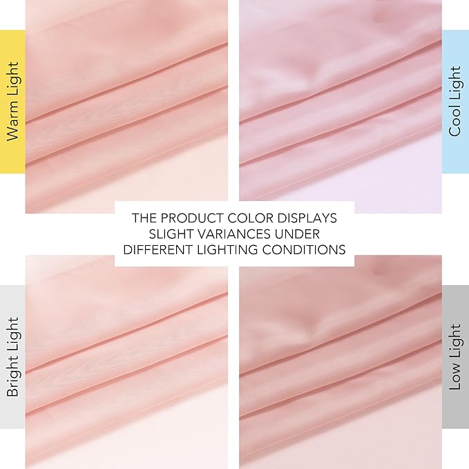 NICETOWN Light Pink Sheer Curtains 96 inches Long, Grommet Voile Sheer Textured Airy & Lightweight Curtains & Drapes Light Filtering for Bedroom/Living Room, W54 x L96, 2 Panels