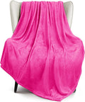Exclusivo Mezcla Fleece Throw XL Blanket for Couch, Sofa, Super Soft and Warm Hot Pink Blankets, All Season, Cozy, Plush, Lightweight, 50x70 Inches