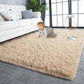 TWINNIS Super Soft Shaggy Rugs Fluffy Carpets, 4x5.9 Feet, Indoor Modern Plush Area Rugs for Living Room Bedroom Kids Room Nursery Home Decor, Upgrade Anti-Skid Fuzzy Rug, Light Tan