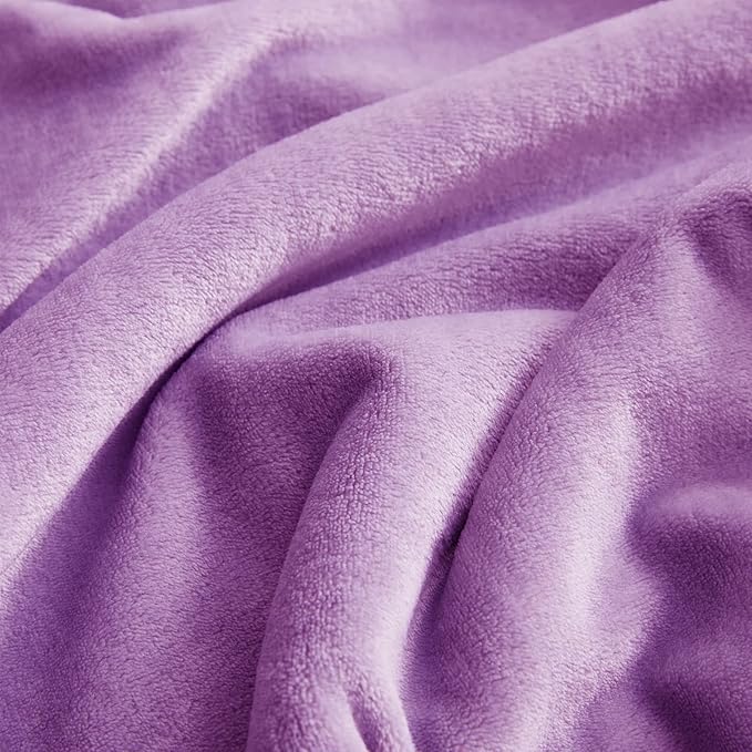 KMUSET Fleece Blanket Throw Size Lilac Lightweight Super Soft Cozy Luxury Bed Blanket Microfiber