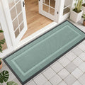 OLANLY Front Door Mat Indoor Outdoor Entrance, Waterproof All-Season, All-Weather Doormat, Sturdy Natural Rubber, Low Profile, Easy Clean Patio Porch Entryway Mat, 47x17, Grayish Green