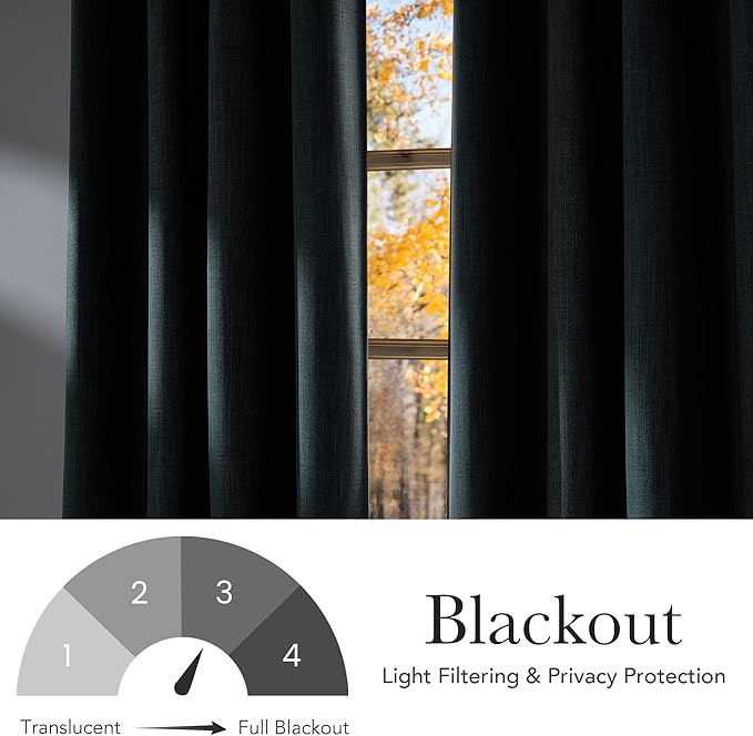 NICETOWN Greyish Blue Room Darkening Rod Pocket Curtains 63 inch Length, W42 x L63, Light Blocking Thermal Insulated Noise Reducing Drapes for Bedroom Living Room Farmhouse Decor, 2 Panels