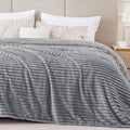 BEDELITE Fleece Blanket Queen Size – 3D Ribbed Jacquard Soft and Warm Decorative Fuzzy Blankets – Cozy, Fluffy, Plush Lightweight Throw Blankets for Couch, Bed, Sofa(Grey, 90x90 inches)