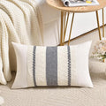 Fancy Homi Set of 1 Neutral Grey Farmhouse Long Lumbar Decorative Throw Pillow Covers 16x24 Inch for Couch Bed Chair, Vintage Country Rustic Retro Room Decor, Soft Thick Cotton Rectangle Cushion Case