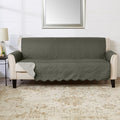 Great Bay Home Reversible Sofa Cover - Washable Slipcover Furniture Protector with Elastic Straps - Perfect for Kids & Pets - Quilted & Stitched Detail (Sage Green/Light Gray)