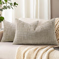 decorUhome Light Brown Chenille Throw Pillow Covers 12x20 Set of 2 Textured Soft Cozy Slubby Couch Pillow Covers Modern Farmhouse Boho Decorative Pillow Cases for Bed Sofa Living Room